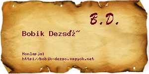 Bobik Dezső névjegykártya
